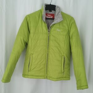 Marker Lime Green Quilted Fleece-lined Puffer Jacket size M